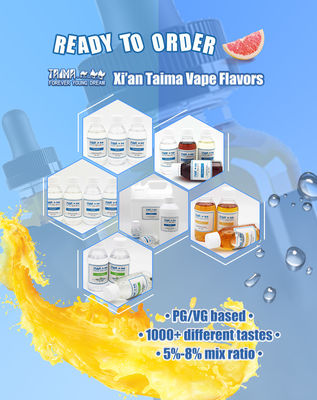 125 ml/500 ml/1L/2L/5L Κύψος μπουκαλιού Ε- υγρό αρωματικό με 5%-12% αναλογία ανάμειξης και CAS 58543-16-1 για συμπυκνωμένο χυμό ατμού