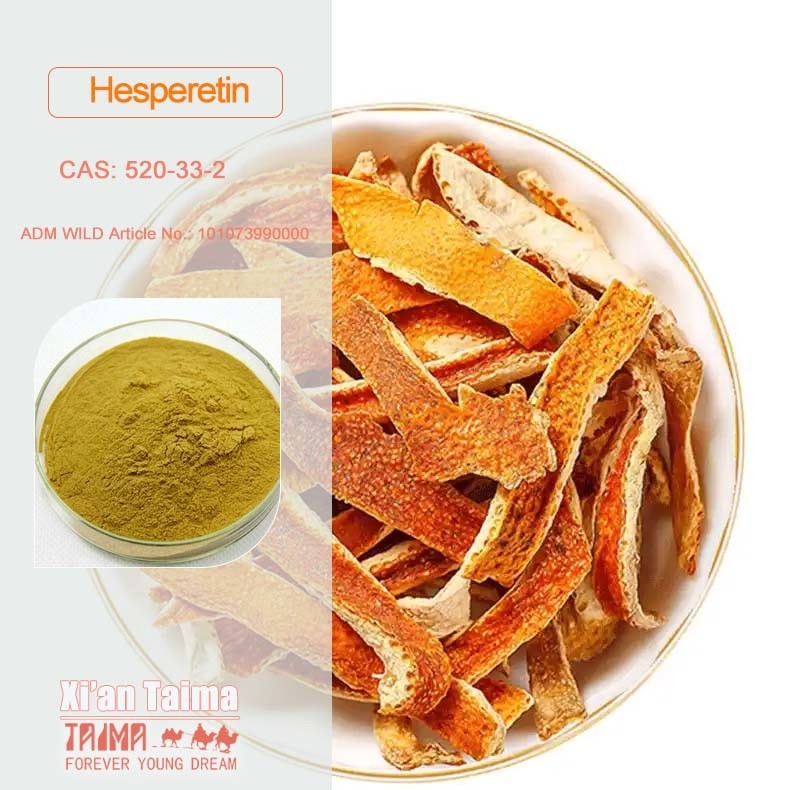 98% Hesperetinp σκόνη Cas 520-33-2 Hesperetin εκχυλίσθηκε από αποξηραμένη φλούδα πορτοκαλιού